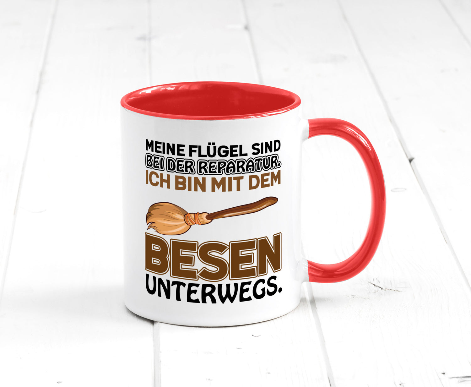 Flügel Reperatur lustig Humor Geschenkidee Geschenk Tasse