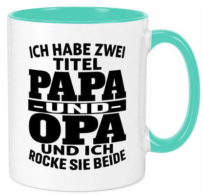 Ich habe zwei Titel Papa und Opa | Rock sie Großvater Humor Familie Tasse