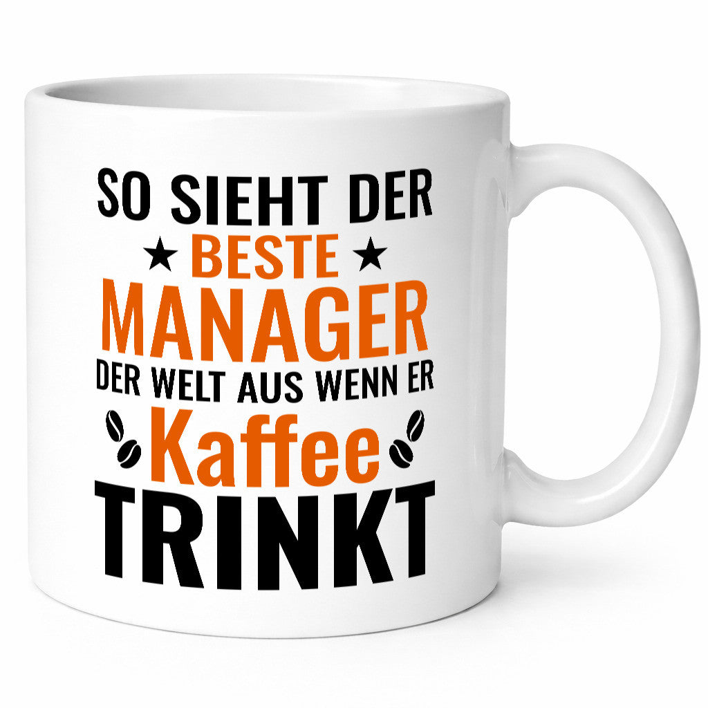 Kaffee trinkt: Manager | Management lustiger Spruch Geschenk Humor Geschenkidee