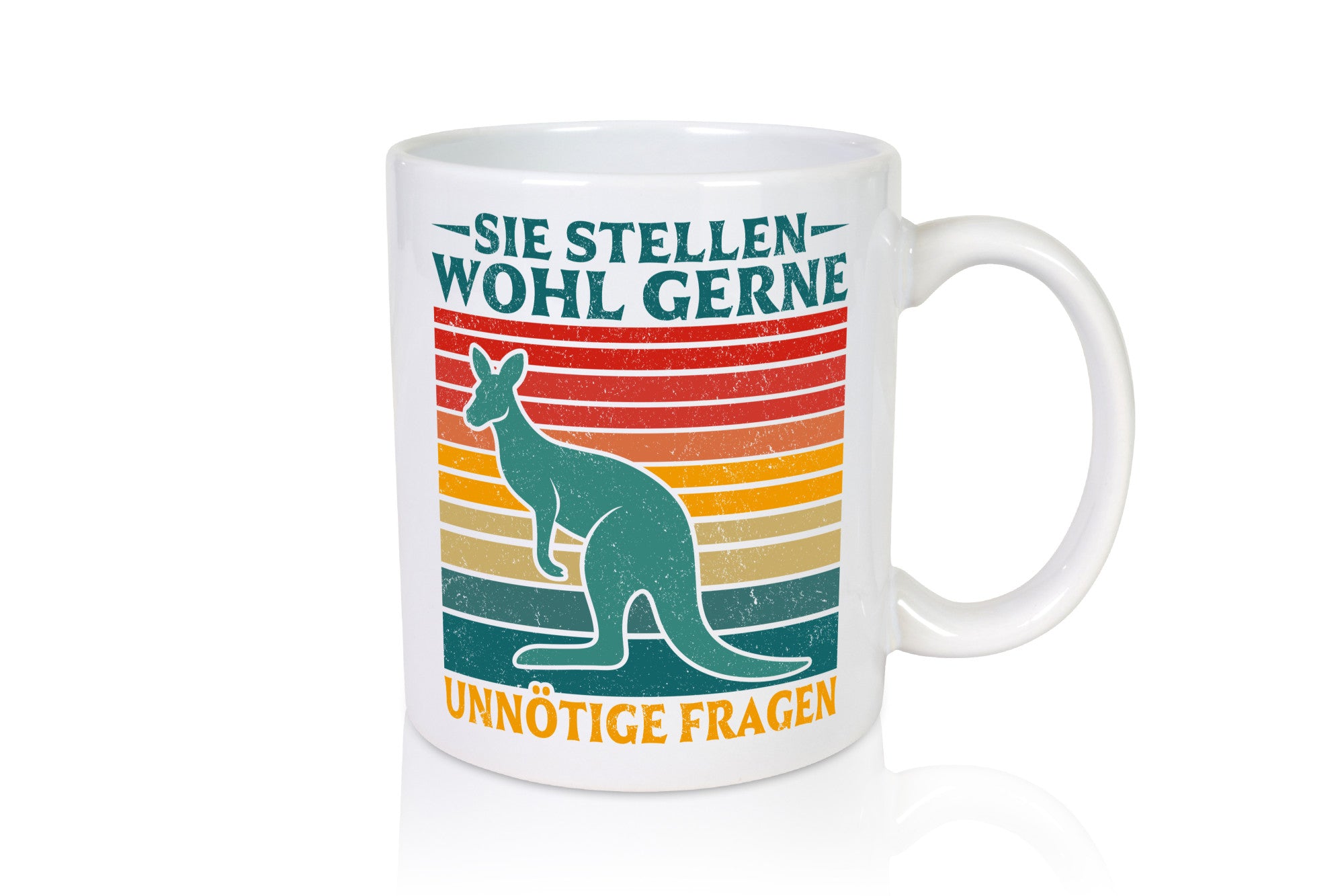Unnötige Fragen stellen | Känguru Geschenkidee Humor Tasse
