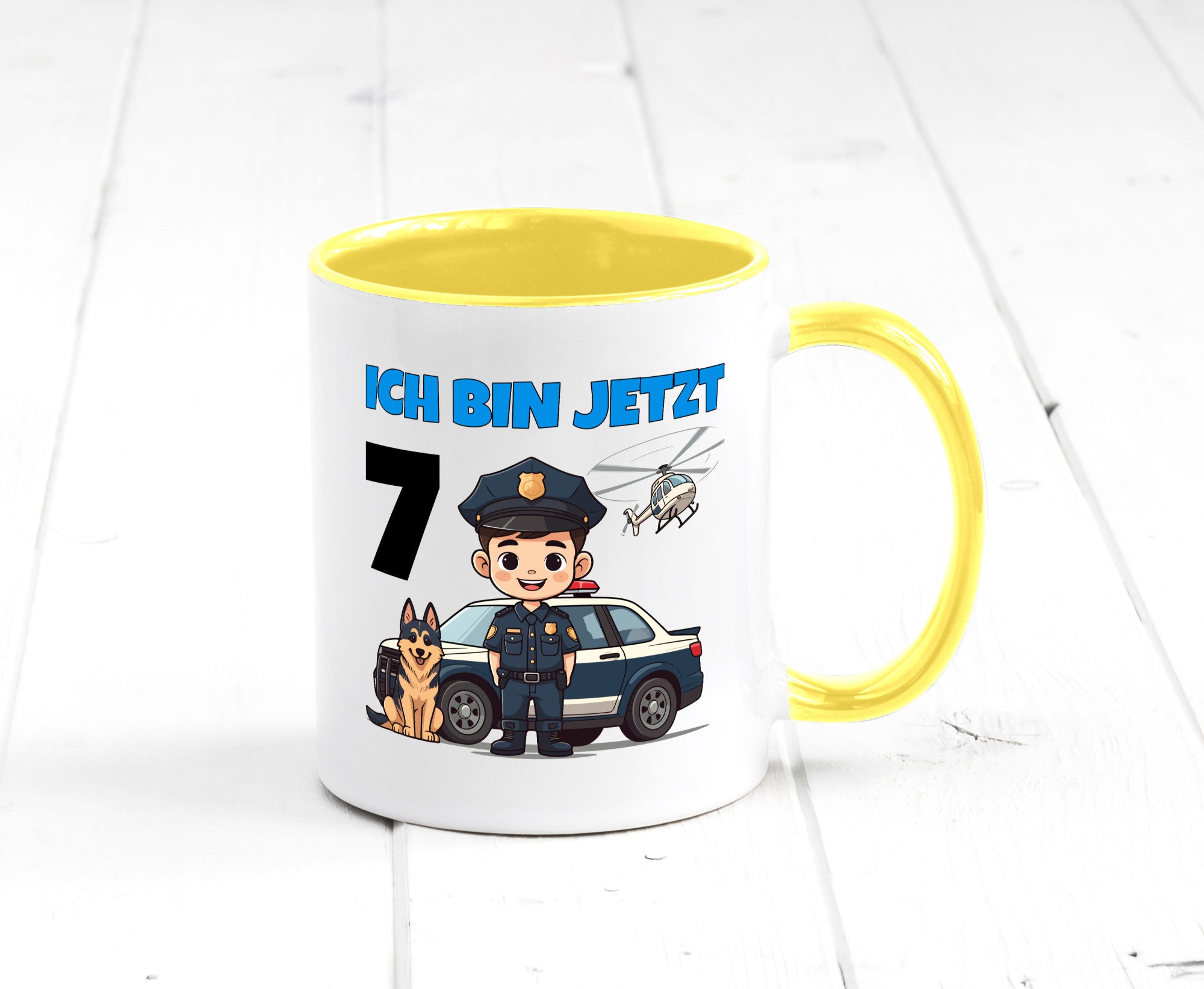 7. Geburtstag | 7 Jahre Polizei Kind Polizeiauto Humor Geschenkidee Tasse