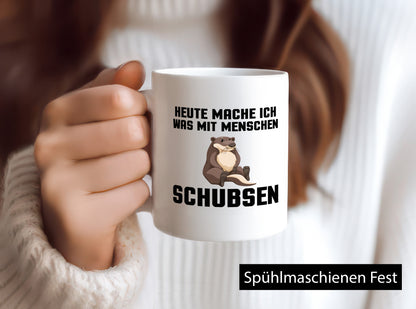 Menschen schubsen | Spruch Humor Otter Muffel Geschenkidee Tasse