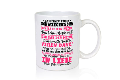 An meinen tollen Schwiegersohn vl5 Geschenkidee Familie Humor Tasse