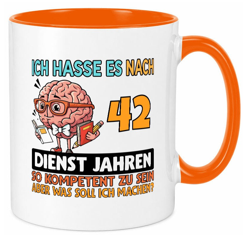 42 Dienstjahre | Arbeit Kompetent v2 Humor Kollegen Büro Geschenkidee Tasse