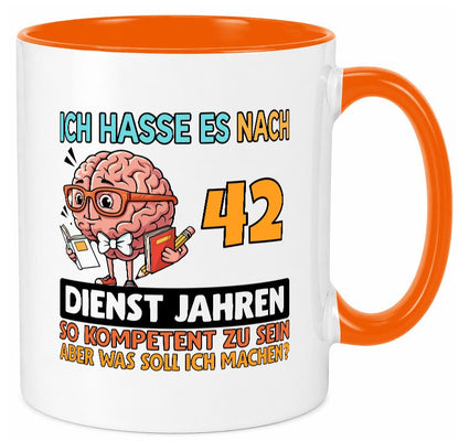 42 Dienstjahre | Arbeit Kompetent v2 Humor Kollegen Büro Geschenkidee Tasse