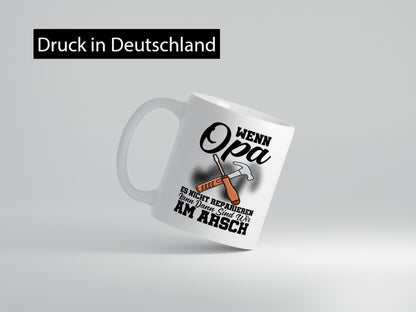 Opa Reparieren Geschenk Familie Geschenkidee lustiger Spruch Tasse