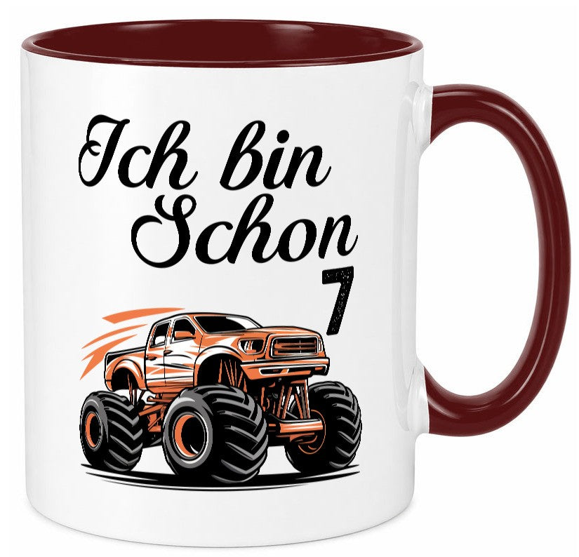 7. Geburtstag | Monster truck 7 Jahre lustiger Spruch Geschenk Geschenkidee Tasse