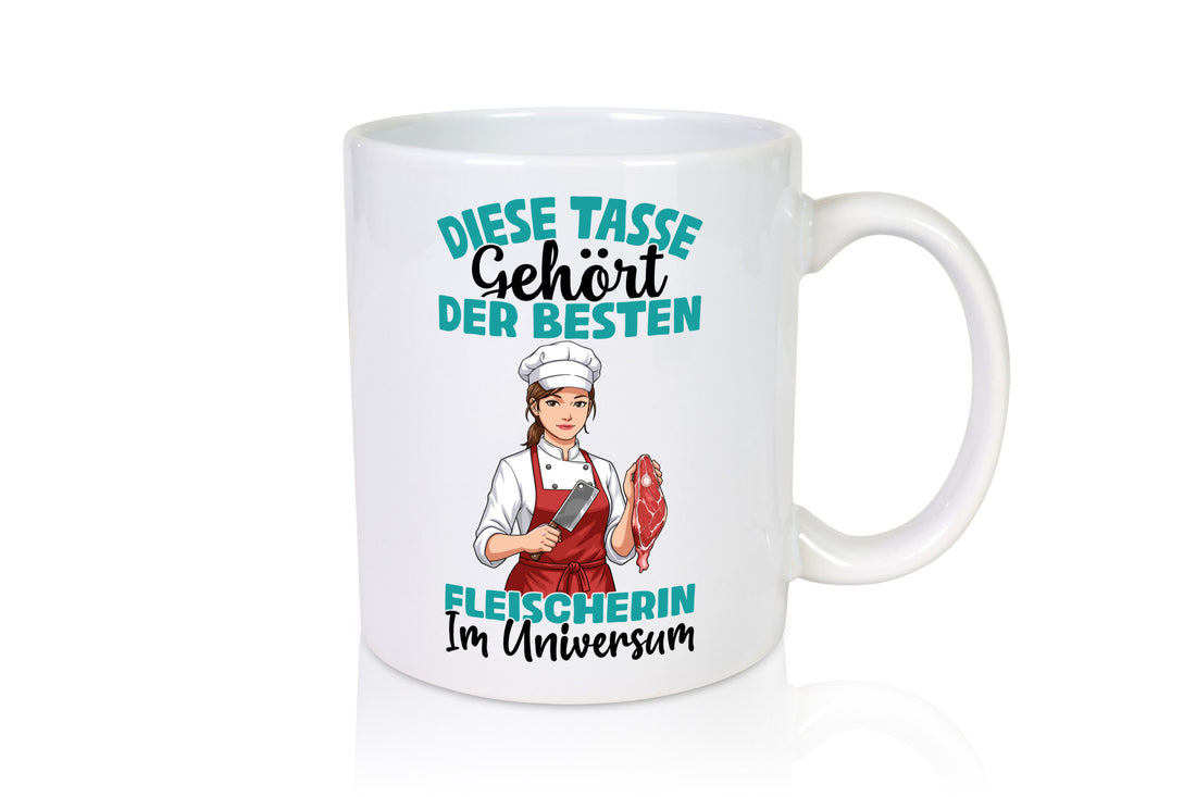 Im Universum: Fleischerin | Schlachterei lustiger Spruch Geschenk Humor