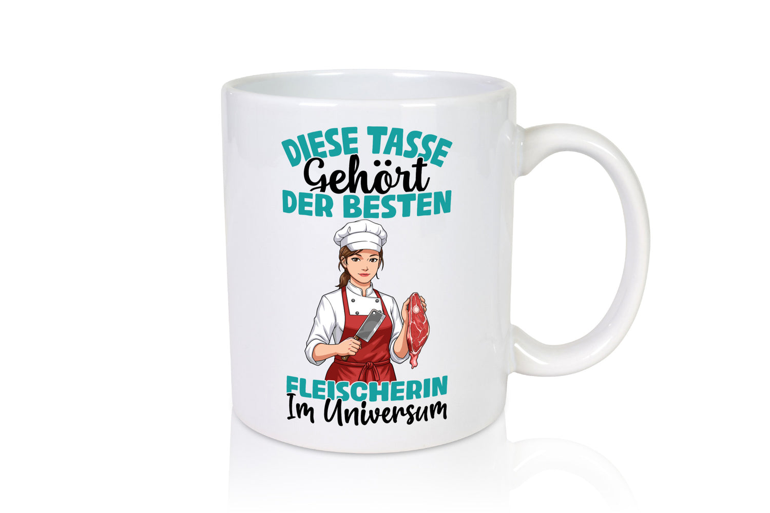Im Universum: Fleischerin | Schlachterei lustiger Spruch Geschenk Humor