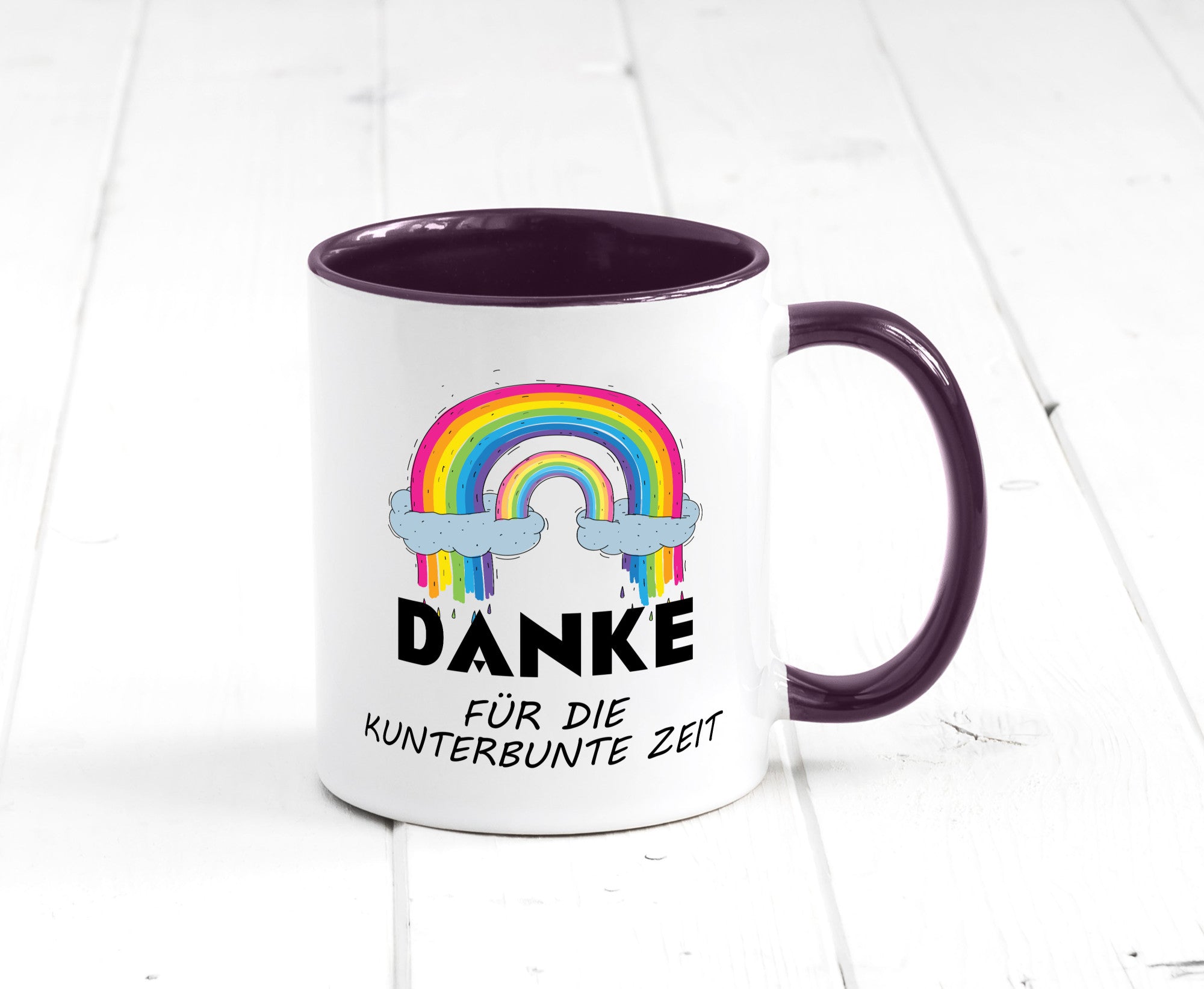 Danke für die Kunderbunte Zeit | Regenbogen lustiger Spruch Geschenk Humor