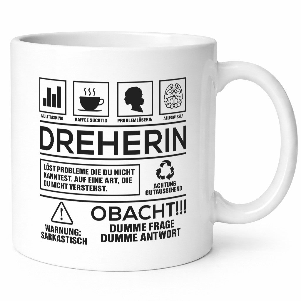 Achtung Probleme Dreherin | Fräser Dreher lustig Humor Geschenkidee Geschenk Tasse