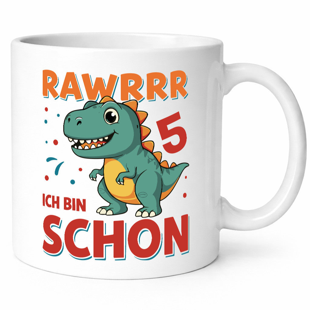 5. Geburtstag | 5 Jahre Raw ich bin schon T-Rex Humor Geschenkidee Tasse