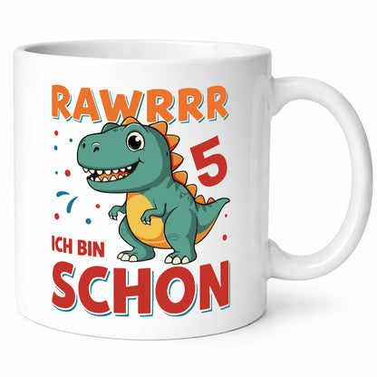 5. Geburtstag | 5 Jahre Raw ich bin schon T-Rex Humor Geschenkidee Tasse