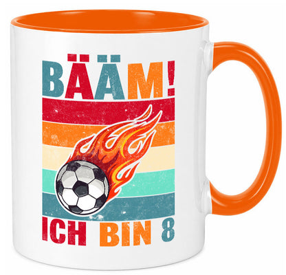 8. Geburtstag | Bääm ich bin 8 Fußball Geschenk Geschenkidee lustiger Spruch Tasse