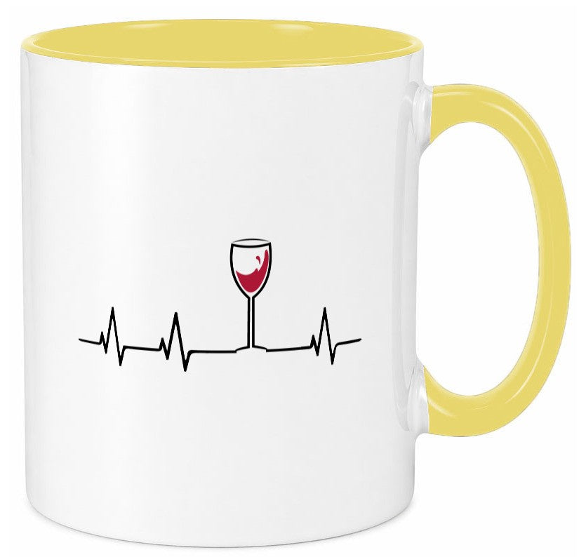 Wein Herzschlag | Rotwein Glas Trinker Winzer Humor Geschenkidee Tasse