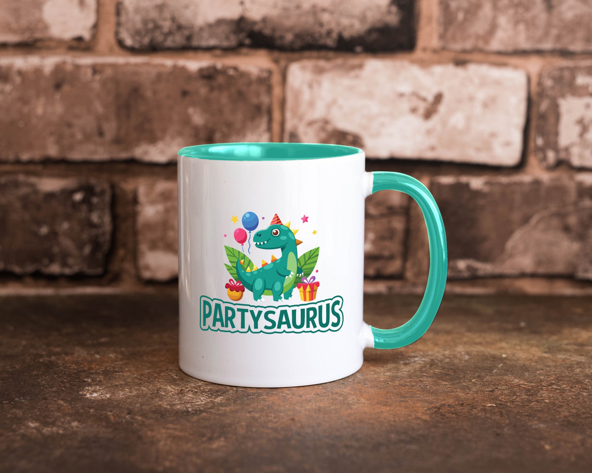 Partysaurus | Geburtstag Dinosaurier Luftballon Geschenkidee Humor Tasse