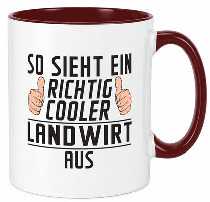 Richtig Cooler Landwirt | Bauer Landwirtschaft lustig Humor Geschenkidee Tasse