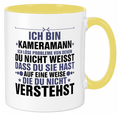 Löse Probleme: Kameramann | Kamera v2 lustiger Spruch Geschenk Humor Tasse