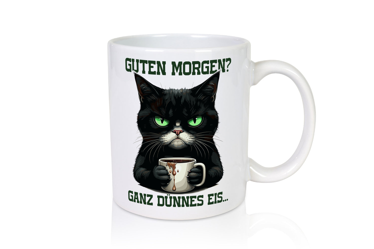 Guten Morgen ganz dünnes Eis | Böse Katze lustig Tierliebhaber Humor Geschenk