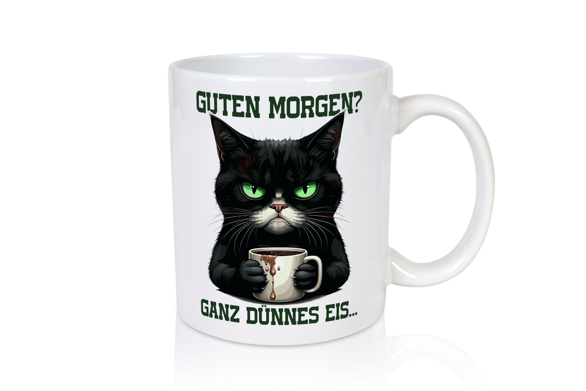 Guten Morgen ganz dünnes Eis | Böse Katze lustig Tierliebhaber Humor Geschenk
