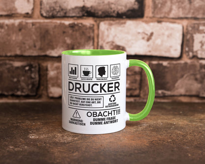 Achtung Probleme Drucker | Druckerei Print Medien Humor Geschenkidee Tasse
