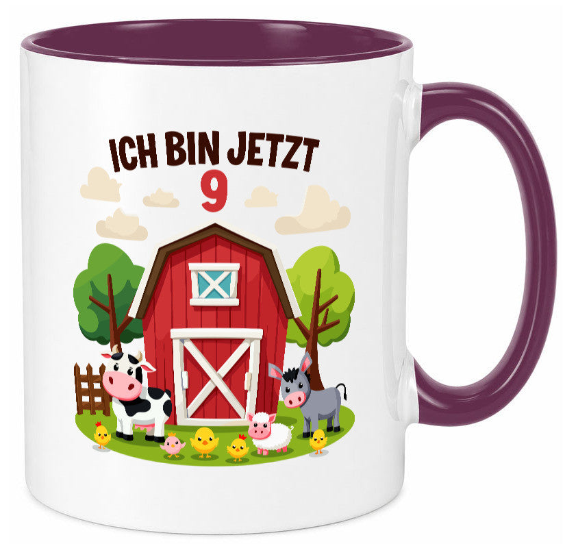 9. Geburtstag | 8 Jahre Bauernhof und Tiere Humor Geschenkidee Tasse