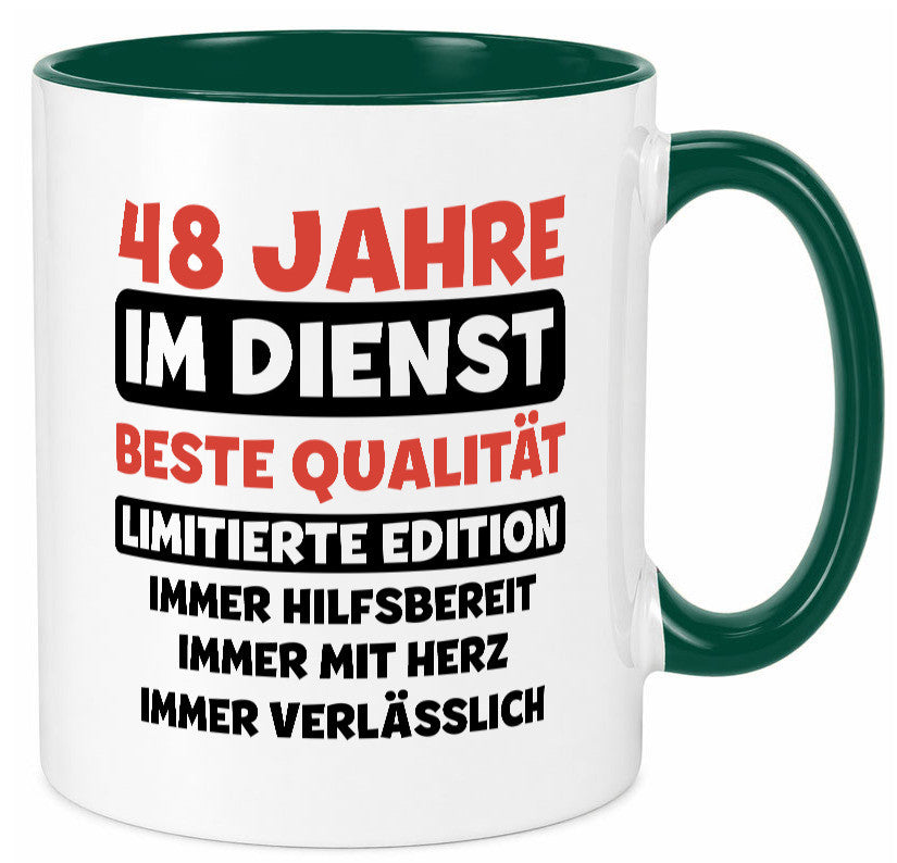 48 Jahre im Dienst | Jubiläum Arbeit v3 Humor Kollegen Büro Geschenkidee Tasse