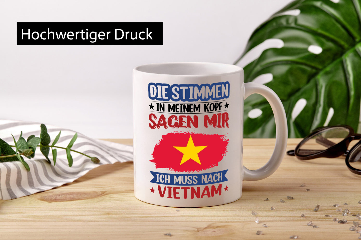 Vietnam | Urlaub Stimmen in meinem Kopf Traumland v2 Geschenkidee Humor Tasse