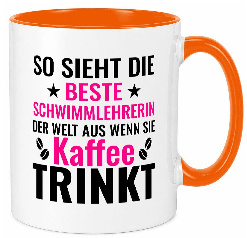 Kaffee trinkt: Schwimmlehrerin | schwimmen Lehrer Geschenkidee Humor Tasse