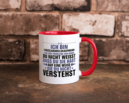 Löse Probleme: Einzelhandelskaufmann | Einzelhandel v2 Humor Geschenkidee Tasse