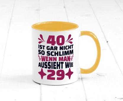40 ist gar nicht schlimm | 40. Geburtstag Jung aussehen Geschenkidee Humor Tasse