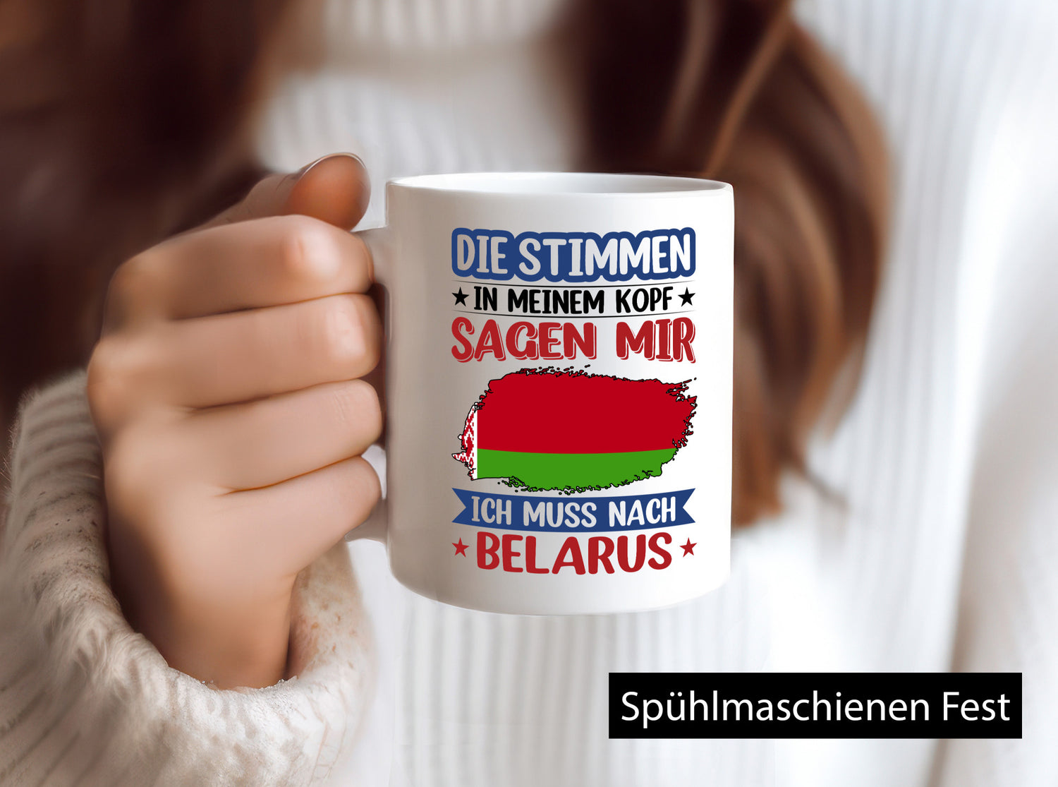 Belarus | Urlaub Stimmen in meinem Kopf Traumland v2 Geschenkidee Humor Tasse