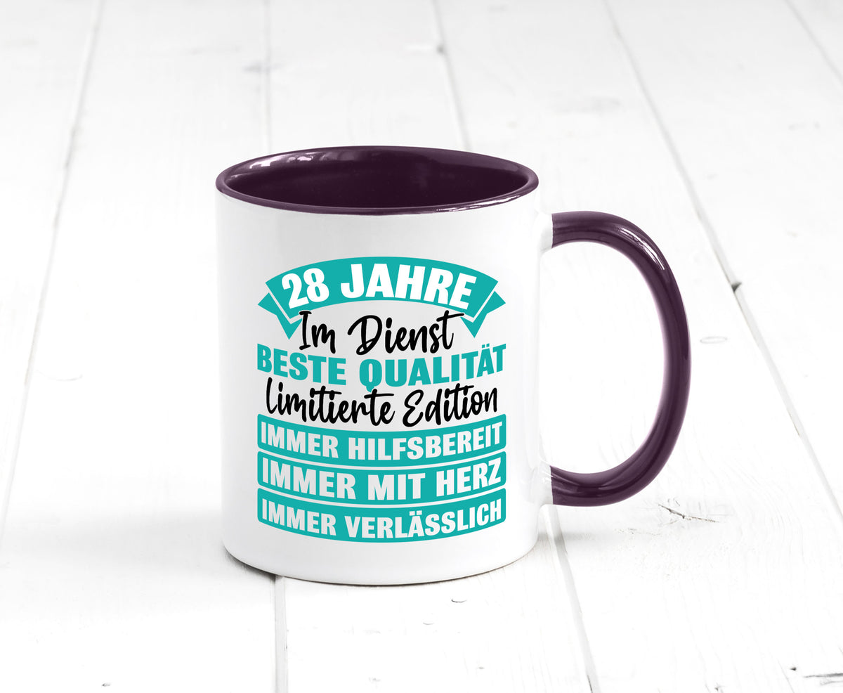 28 Jahre im Dienst | Jubiläum Arbeit lustig Kollegen Büro Geschenk Tasse
