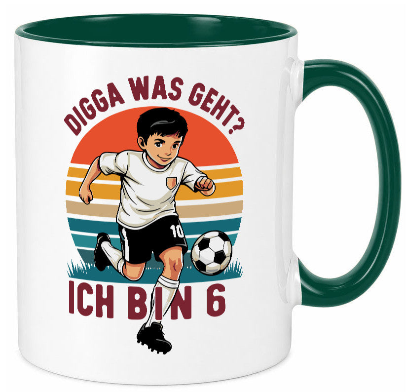 6 Geburtstag | Jahre Digga was geht ab Fußball lustiger Spruch Geschenk