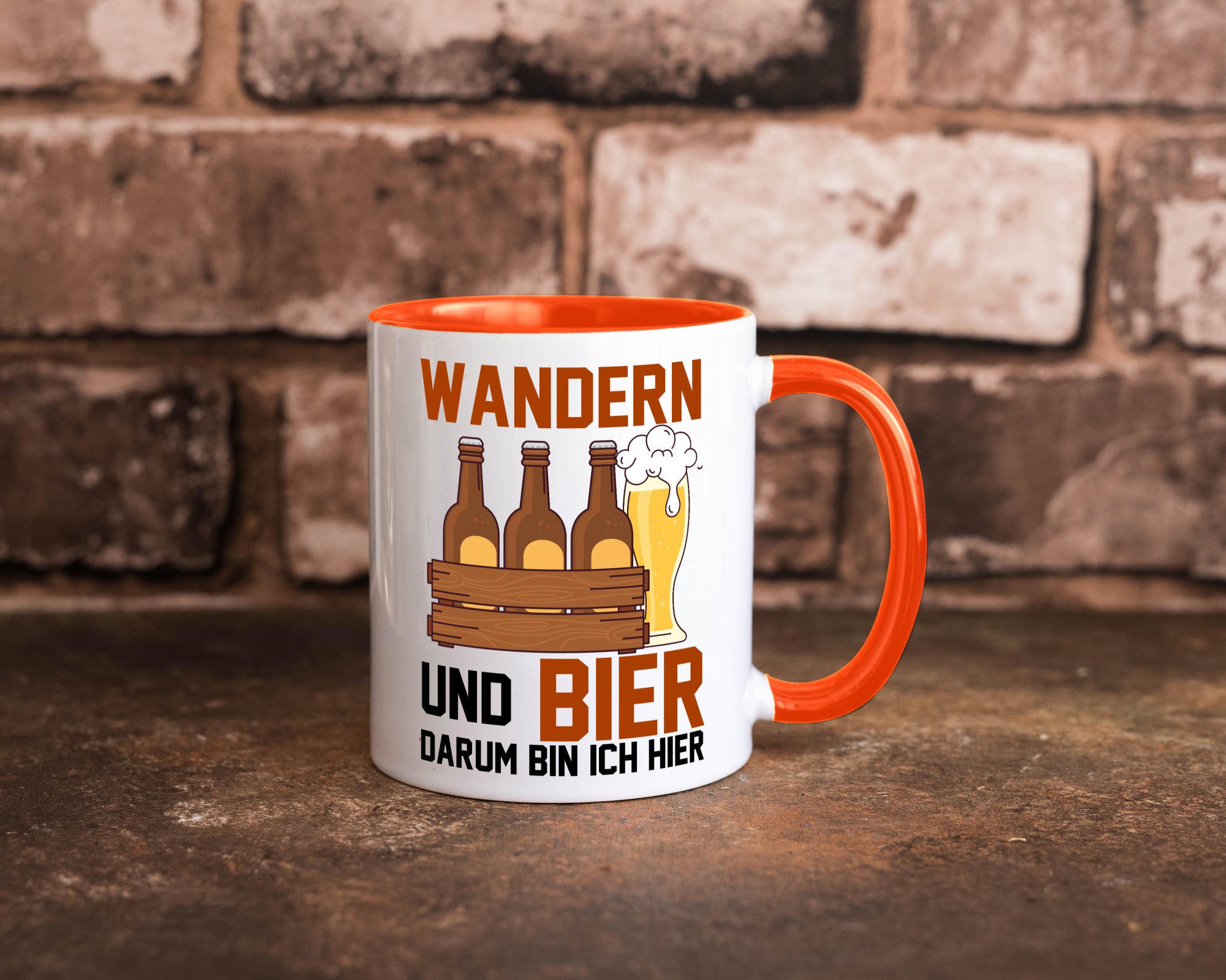 Wandern und Bier darum bin ich hier | Bierkasten lustiger Spruch Geschenk Humor