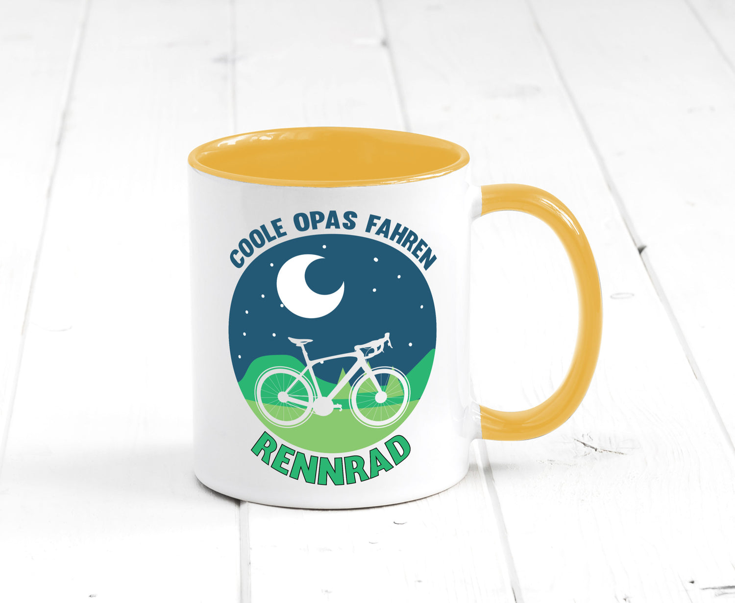 Coole Opas fahren Rennrad | Mond Landschaft Geschenk Familie Geschenkidee