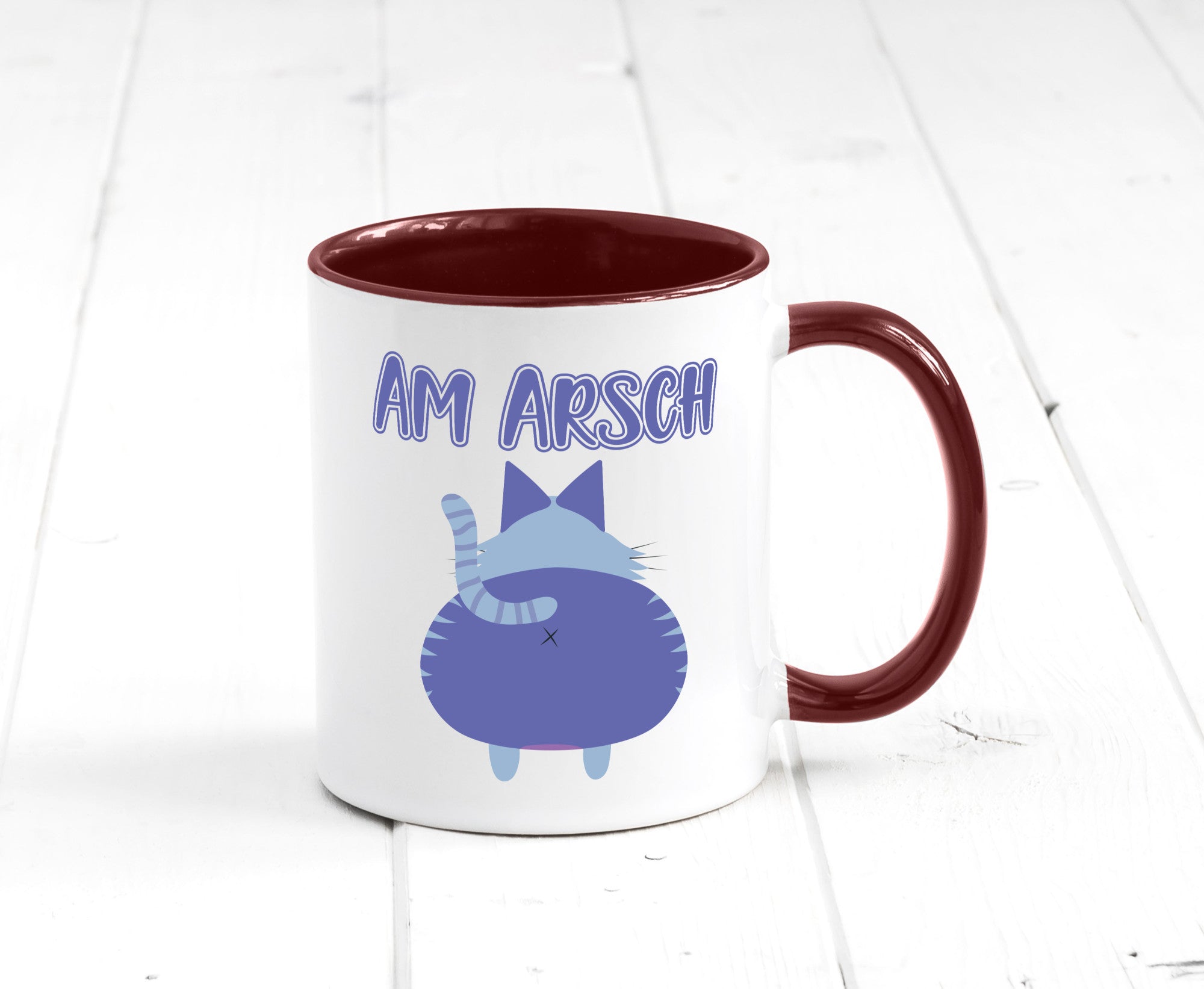 Am Arsch | Katzenmotiv Tasse Kollege Katzenbesitzer Geschenkidee Arbeit