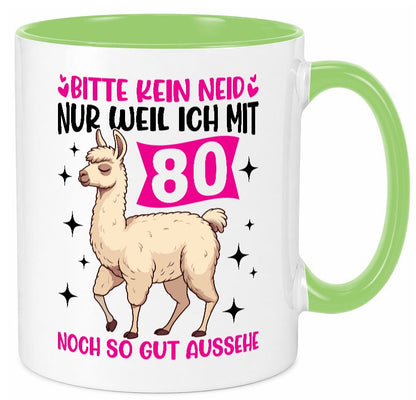 80. Geburtstag | 80 Jahre Lama gut aussehen Geschenk Geschenkidee lustiger Tasse