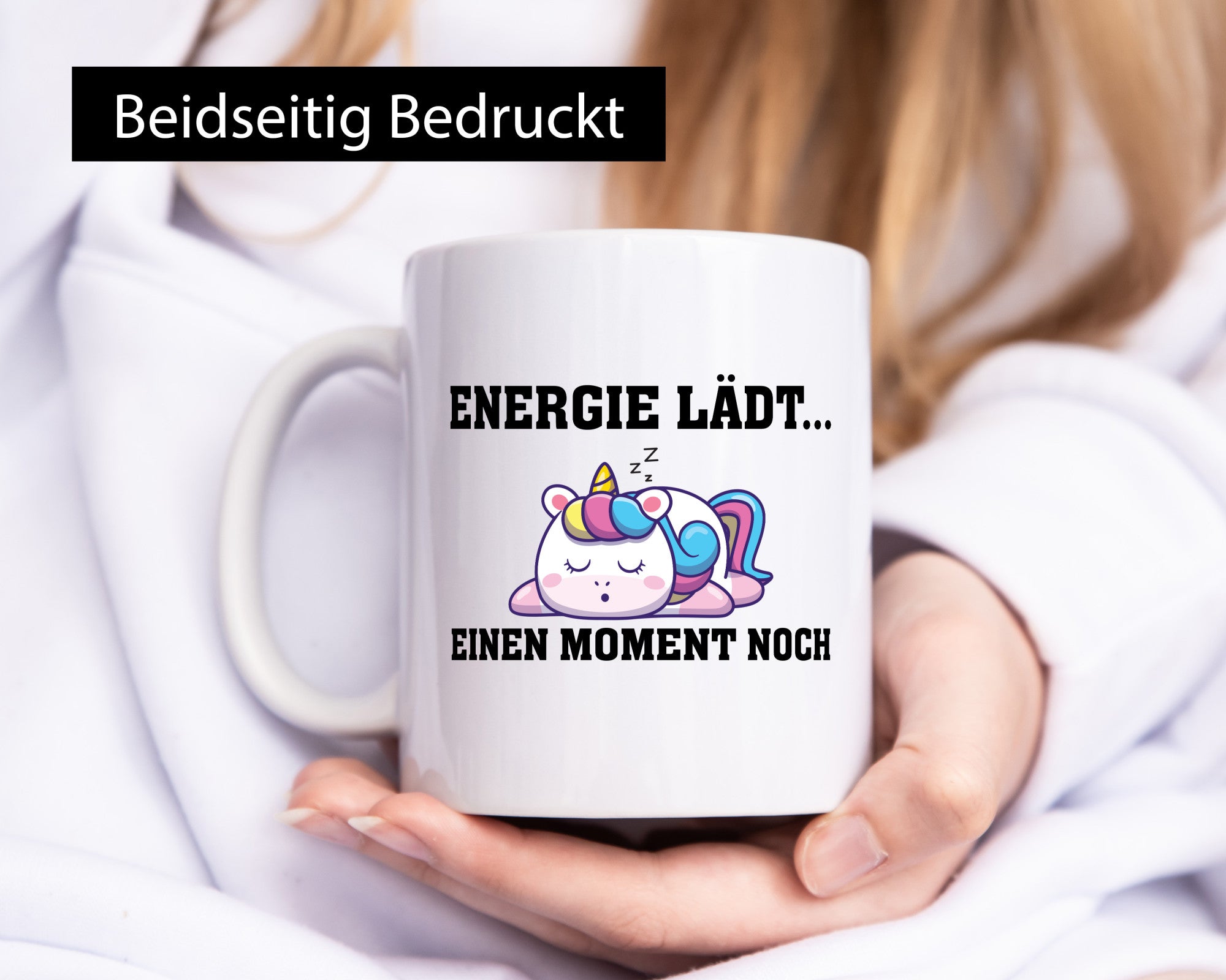 Energie lädt | Faules Einhorn Schlafen Humor Geschenkidee Tasse