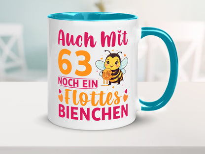 63. Geburtstag | Flottes Bienchen 63 Jahre lustiger Spruch Geschenk Tasse