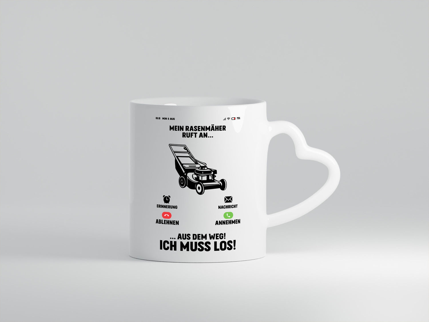 Mein Rasenmäher ruft an | hobbygärtner Gärtner Rasen v2 Humor Geschenkidee Tasse