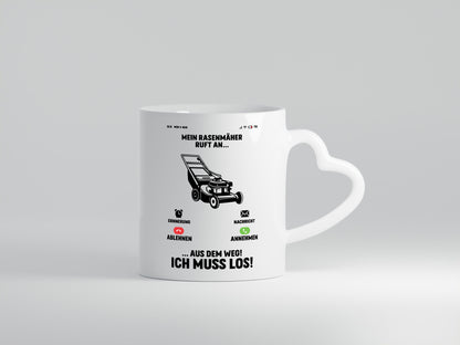 Mein Rasenmäher ruft an | hobbygärtner Gärtner Rasen v2 Humor Geschenkidee Tasse
