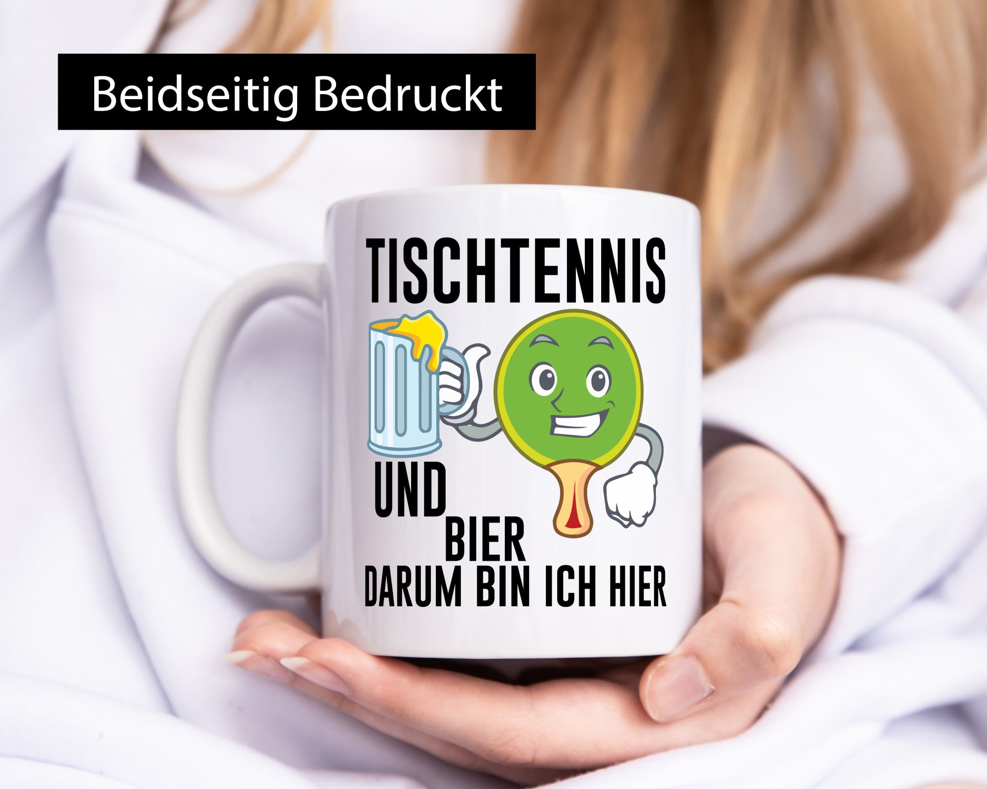 Tischtennis und Bier darum bin ich hier | Geschenk Humor Geschenkidee lustiger