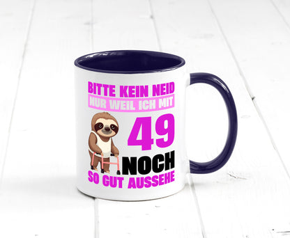 49. Geburtstag | Bitte kein neid Faultier 49 Jahre Humor Geschenkidee Tasse