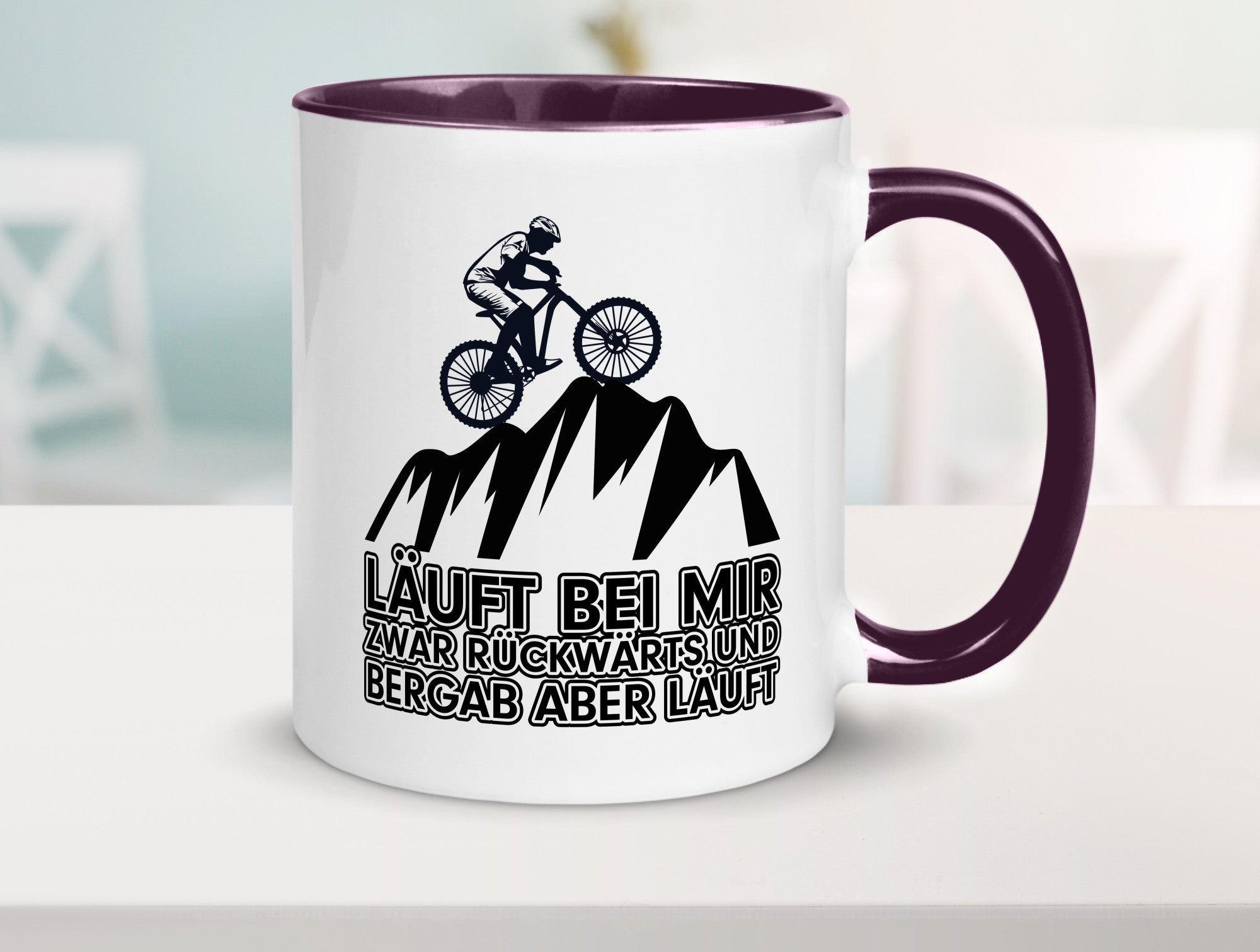 Läuft bei mir | Pechvogel Tasse Radfahrer Statement Humor Geschenkidee