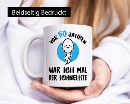 Vor 50 Jahren war ich mal der Schnellste | Schwanger Geschenkidee Humor Tasse