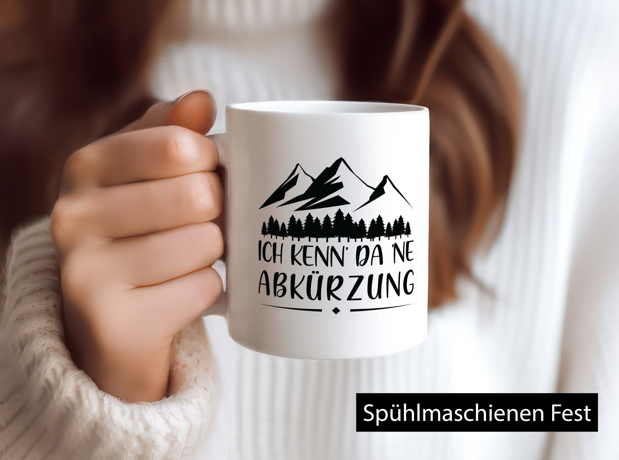 Ich kenne da eine Abkürzung | Berge Bäume Humor Geschenkidee Tasse