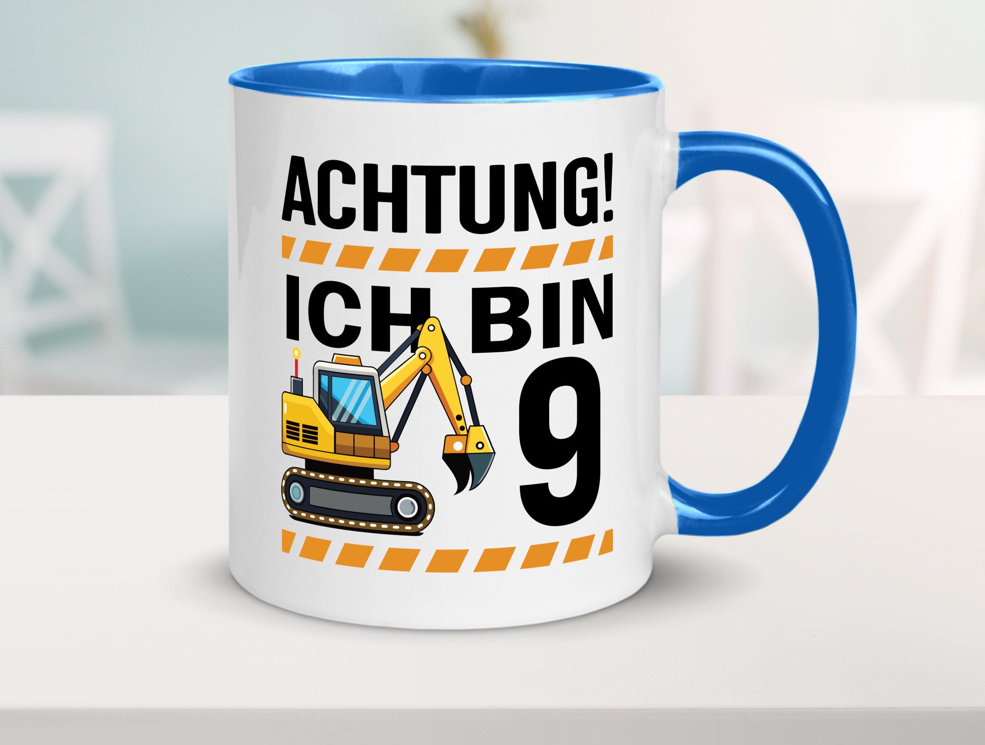 9 Geburtstag Ich bin | Bagger Junge lustiger Spruch Geschenk Geschenkidee Tasse