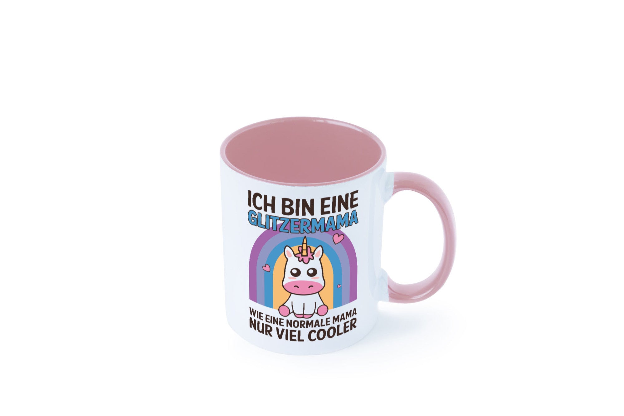 Glitzermama, wie normal, nur cooler | Einhorn Geschenkidee Familie Humor Tasse