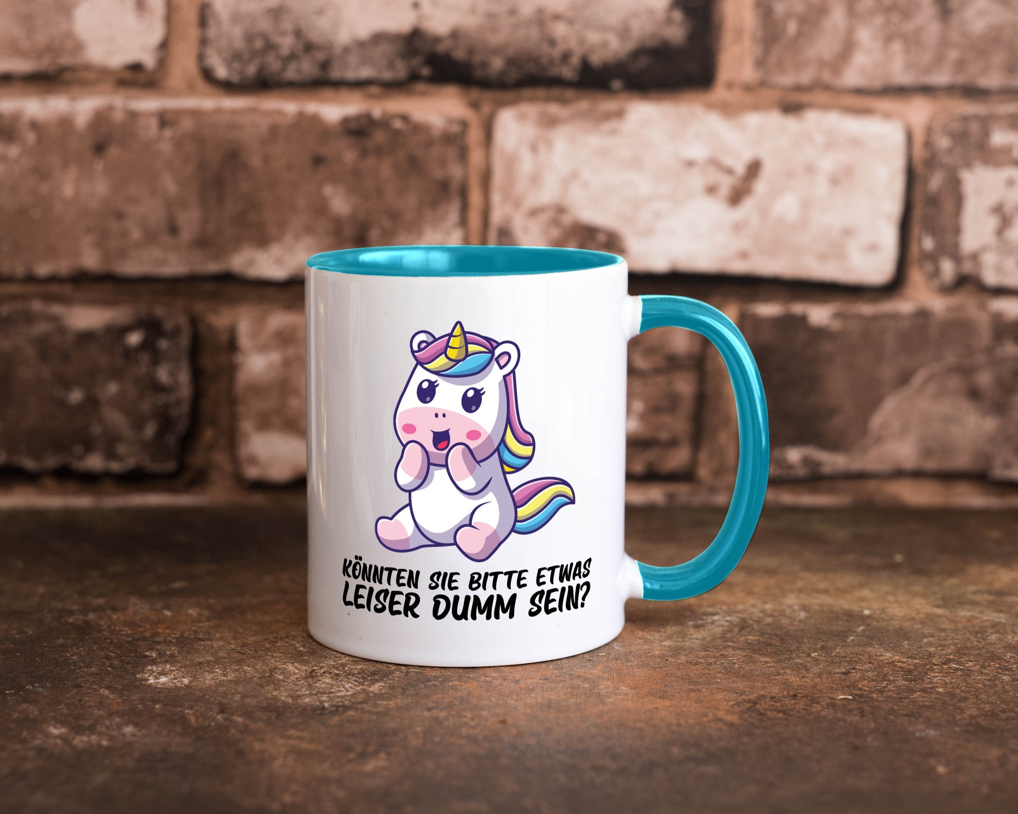 Bitte etwas leiser dumm sein | Dummheit süßes Einhorn Geschenk Humor